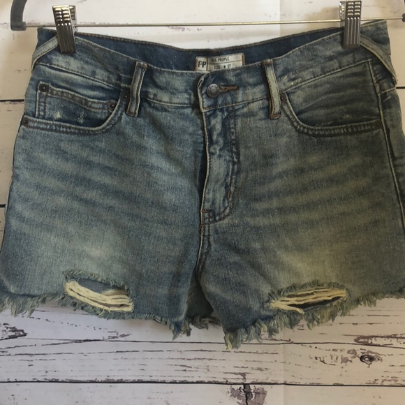 Free People Pants - FREE PEOPLE denim boho cut off jean shorts